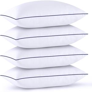 GOHOME Pillows Standard Size Set of 4 - Bed Pillows for Sleeping 4 Pack, Cooling Supportive Hotel Pillows with Premium Soft Down Alternative Fill for Side Stomach and Back Sleepers (White)