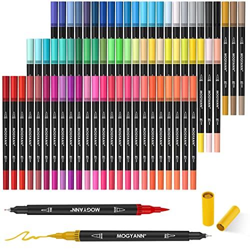 Mogyann Markers for Adult Coloring - 72 Dual Tip Brush Pens for Books