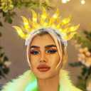 DRESBE Light Up Sun Headband LED Fire Headbands Flame Hair Accessories for Women