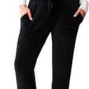PJ Salvage Women's Cozy and Chic Banded Sleep Pant (Large, Black)