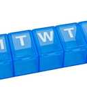 Amazon Basic Care Weekly Pill Organizer, 7-Day, Medium Compartments, Medicine Box, Blue (1 Count (Pack of 1))