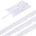 MECCANIXITY 11 Yards 0.8 Inch Elastic Sequins Trim 2 Row Flat Sequin Strip Paillette Sequins Fabric Ribbon for Crafts DIY Sequin Fringe Sewing White