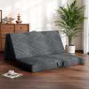 Vamcheer Tri Folding Mattress, 3 inch Full Foldable Mattress, Tri-fold Memory Foam Mat with a Collapsible and Washable Cover, Handle & Non-Slip Bottom, for Travel/Guest, 73"x52"x3", Grey