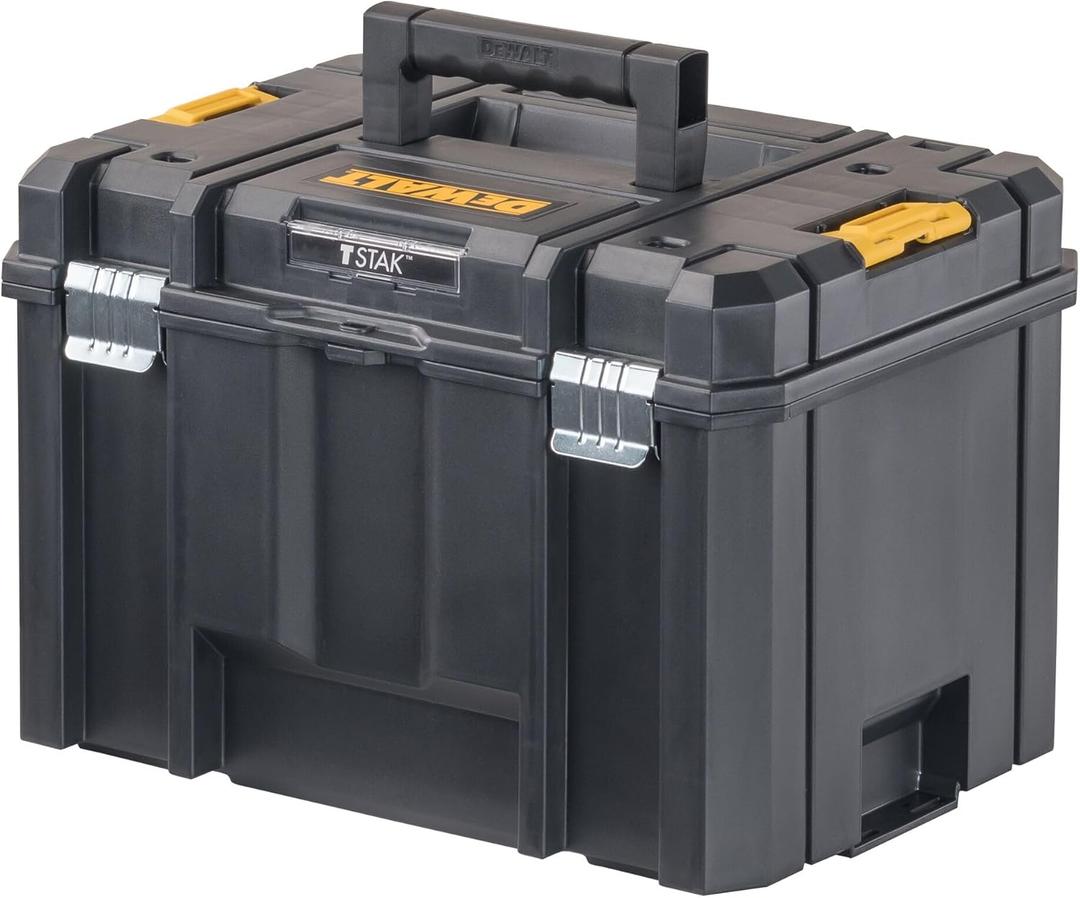 DEWALT TSTAK Tool Box, Extra Large Design, Removable Tray for Easy Access to Tools, Water and Debris Resistant (DWST17806)