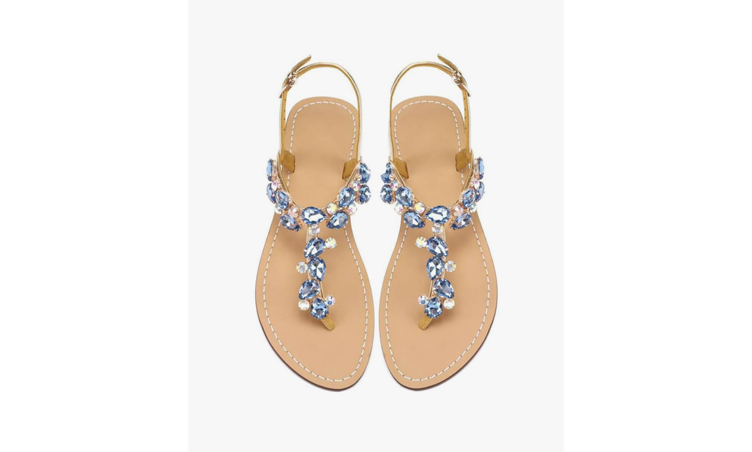 AIJIVOU Women's Rhinestone Flat Sandals, Women Flip Flops with Clip Toe RingBeadeed Rhinestone Crystal Jeweled Sandal Shoes for Summer Beach Oceanside Holiday Outdoor.  9