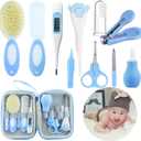 Baby Care Kits,Baby Grooming Kit,10 in 1 Newborn Essentials Must Haves,Baby Nail Clippers Baby Brush Baby Comb Earpick Nose Cleaning Tool Baby Nail File Nursing Baby Kit Blue