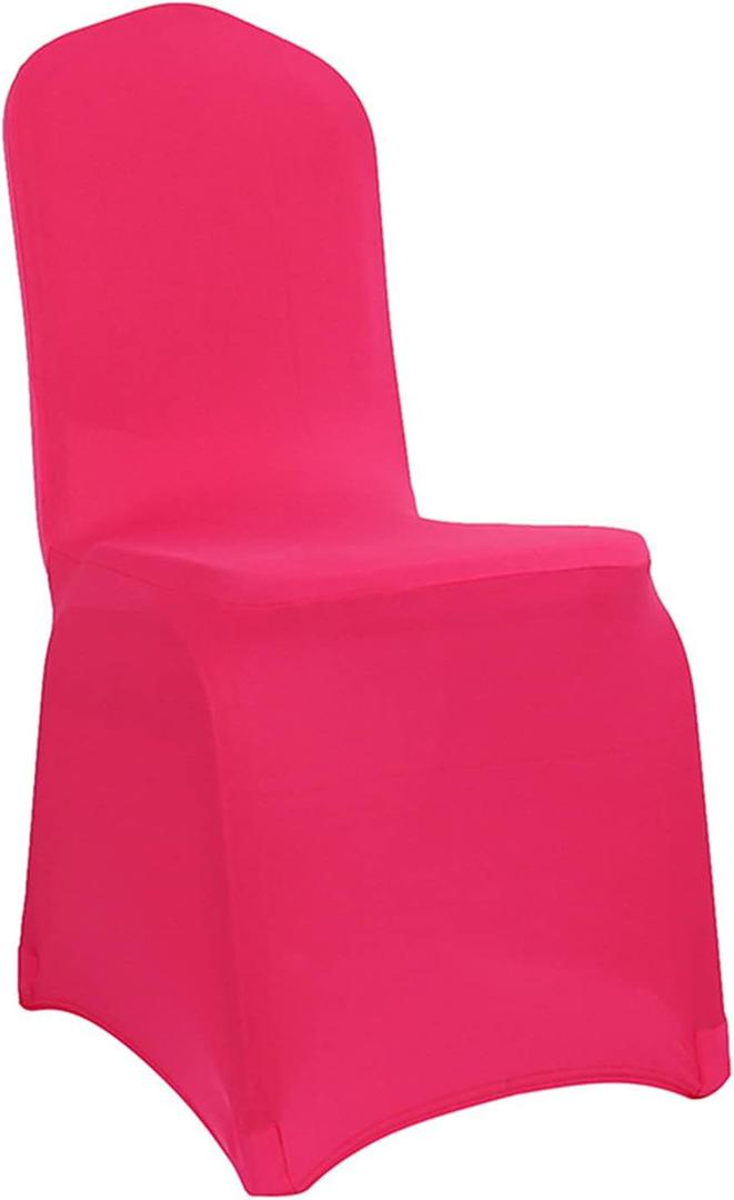 Dimatic 10 PCS Magenta Spandex Chair Covers Dining Room Stretch Chair Covers Protector for Living Room Banquet Wedding Party Dining Decoration (Magenta)
