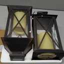 [2 Pack] TAKE ME 14" Solar Lantern Outdoor Garden Hanging Lantern Waterproof LED Flickering Flameless Candle Mission Lights for Table,Outdoor,Christmas Gifts Mom Wife