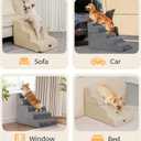 Made4Pets Dog Stairs Ramp for Small Dogs 15.7" H, 3-Step Dog Steps for Bed Couch Sofa and Chair, 35D Foam Pet Steps for Small Dogs and Cats, Non-Slip Bottom Pet Stairs, Beige
