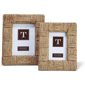 Two's Company Sea Grass Photo Frames Set of 2