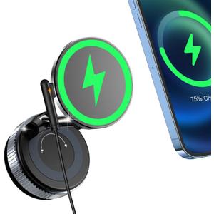 ALAFLY 15W Fast Charging Magnetic Car Phone Holder [New Elastic Vacuum Suction Cup] 360 Adjustable Wireless Charger Car Mount for MagSafe iPhone 17 Pro Max 17 Pro 16 15 14 13 12
