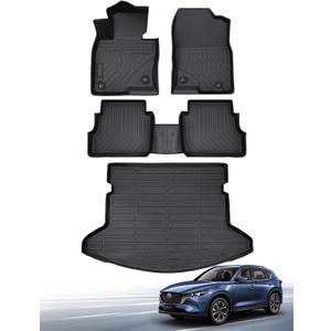 for Mazda CX-5 Floor Mats 2025 2024 2023 2022 2021 2020 2019 2018 2017, for Mazda CX5 All Weather Trunk Mat Cargo Liner Carpet Rubber -Compatible for CX 5 Accessories 2017-2025