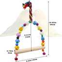 2 Pack Bird Swing, Hanging Colorful Wooden Parrot Perch Stand Toy, Bird Cage Accessories, Suitable for Small to Medium Birds Parrots Parakeets Cockatiels Conure Budgies Love Birds