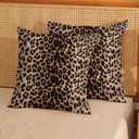 Leopard Pillow Covers 18x18 Inch Set of 2 Cheetah Brown Throw Pillows Skin Animal Print Pillow Cases Modern Decorative Pillows Outdoor Farmhouse Soft Cotton Cushion Case Decor for Couch Sofa