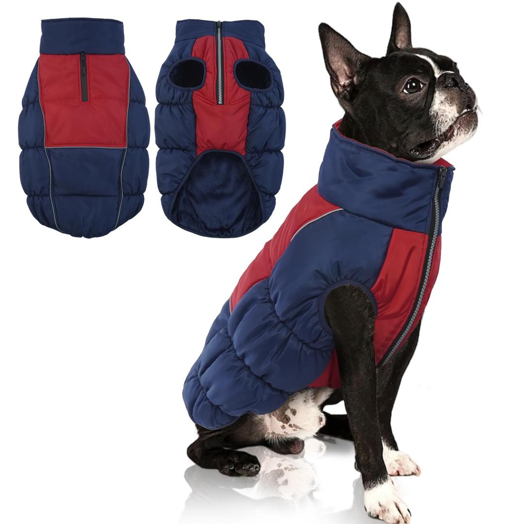 IECOii XXL Dog Coat, ZIPPED FLEECE & WATERPROOF Dog Winter Jacket, EXTRA LARGE for M/F Dogs