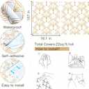 5 x Geometric Peel and Stick Wallpaper White and Yellow Contact Paper Floral Wallpaper Modern Self Adhesive Removable Wallpaper for Bedroom Bathroom Cabinets Decor Vinyl Rolls 197"x16.1"