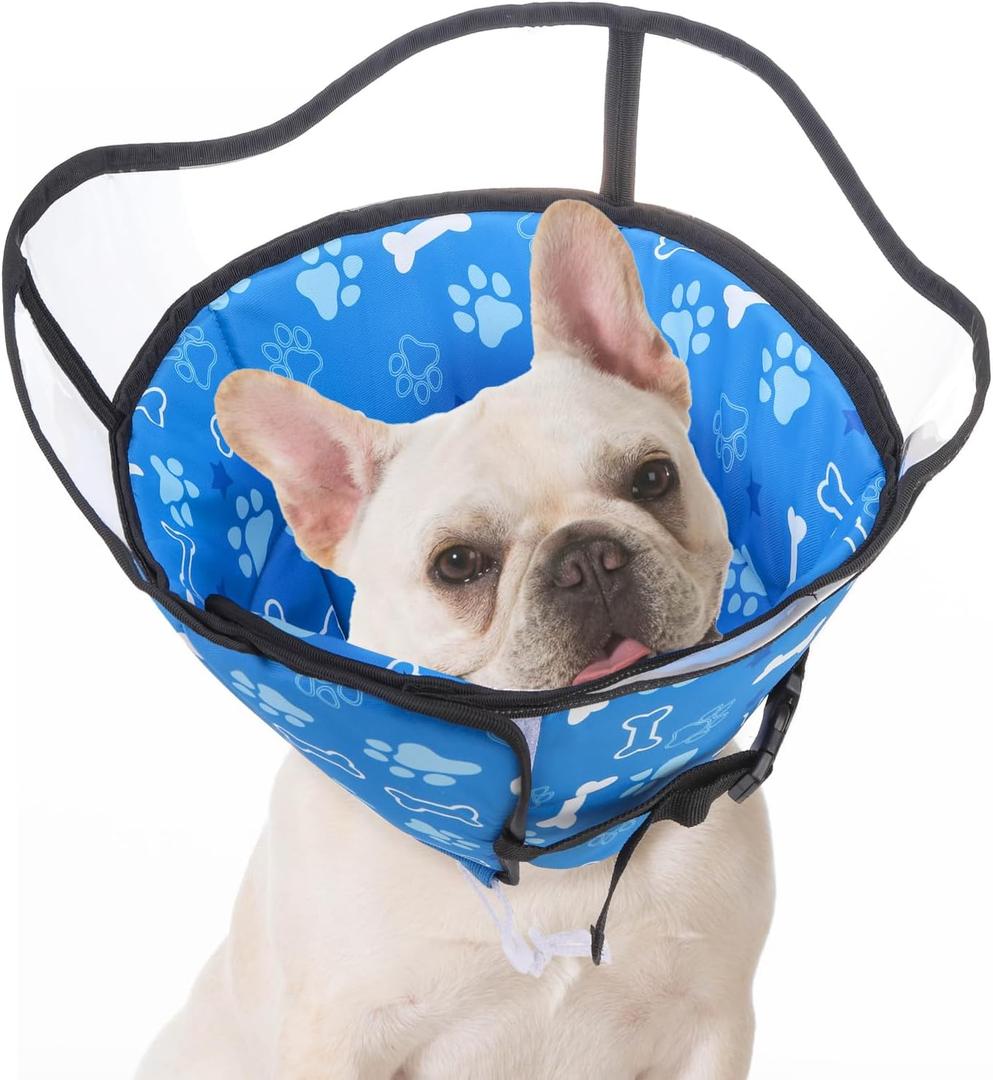 SCENEREAL Dog Cone for Dogs After Surgery, Adjustable Dog Cone Collar Alternative to Stop Licking for Wound Care, Spay, Neuter, Soft Recovery Cone for Medium Large Size Dog, E-Collar Neck Collar (M (Neck: 12"-15.8"))