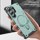 for Samsung Galxy S25 Ultra Case.Hard Phone Cover with Strong Magnetic Heavy Duty Protection.Reinforcement of The Four Corners.Anti-Slip Anti-Fingerprint (Green, S25 Ultra)
