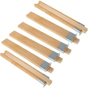 DAJAVE 6PCS 14 Inch Wood Drawer Slides with Metal Slide Glides, Classic Traditional Wood Center Guide Track Mount Drawer Glides Rails Replacement Part