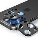 [2 Pack] for iPhone 14 Pro/Pro Max Camera Lens Protector, Military Grade 9H Tempered Glass, Premium Metal flat Covering Design, Anti-Fingerprint Technology, Ultra HD Photography, Black