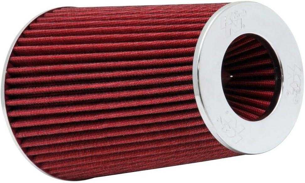 K&N High-Flow Original Lifetime Universal Clamp-On Air Filter: Performance, Premium, Washable: Flange Diameter: 4 In, Filter Height: 9.5 In, Flange Length: 1.125 In, Shape: Round Tapered, RG-1002RD