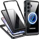 Privacy Case for Samsung Galaxy S25 Plus, with Built-in Anti Peep&HD Screen Protector [Military Grade Protection] Shockproof Anti Spy Magnetic Back Phone Case for S25 Plus 5G, Black