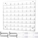 Hillban Acrylic Business Card Holder Wall Mount Clear Sticker Display Rack Multiple Card Holders Clear Acrylic Organizing Sticker Display Stand Pre Drilled(64 Pockets)