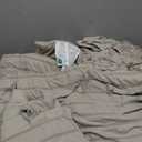 COZYLUX Bed Set 88x88 Inches Light Brown With Strip