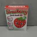 Strawberry Latch Hook Mini Rug Kit, Strawberry DIY Valentine Craft for Kids Adults, Beginner Making Your Own Crochet Carpet, Printed Canvas Yarn Rug Hooking Kit, Cross Sewing, Christmas Gift for Home Decor