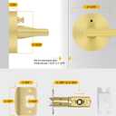 Goldenwarm Gold Door Handles, Privacy Bruhsed Gold Door Handle, Heavy Duty Zinc Alloy Interior Door Levers, Brushed Brass Door Lever Indoor for Bedroom, Bathroom, (3 Pack)