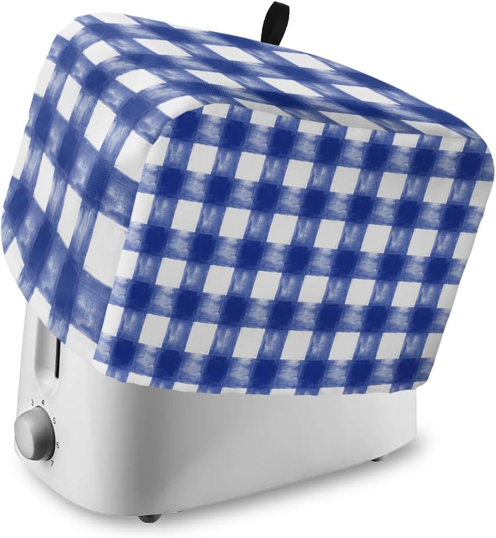Toaster Covers 2 Slice Slot Buffalo Check Watercolor Bread Machine Oven Cover Blue White Plaid FarmHouse Kitchen Bakeware Protector Fingerprint Protection Small