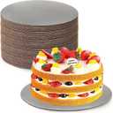 Generic [20/40/100pcs] 8 in White Cakeboard Round,Disposable Cake Circle Base Boards Cake Cardboard Pizza Plate Platter (20PCS Silvery), PAN20180020015