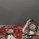 HUGS IDEA Merry Christmas Snowman Non Slip Toilet Seat Cover+ Bath Mat+ Lid Covers Home Decorative 3 Piece Bathroom Rug Sets