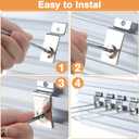 Moxweyeni 100 Pcs Heavy Duty Slatwall Panel Hooks Hanging Metal Slat Wall Hanging Hooks Silver Slat Wall Hanger Commercial Grade Slatwall Pegs Accessories for Shop Retail Display (7.87 Inch)