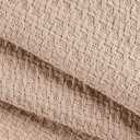 Belizzi Home 100% Cotton Bed Blanket, Breathable Bed Blanket Twin Size, Cotton Thermal Blankets Twin, Perfect for Layering Any Bed for All Season, Beige