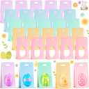 25 Pack Easter Egg Gift Boxes with Clear Window DIY Craft Supplies, Surprise Egg Display, Party Favors, Fillable Plastic Holder, Kids Easter Treats, Table Decor 5 Colors Display