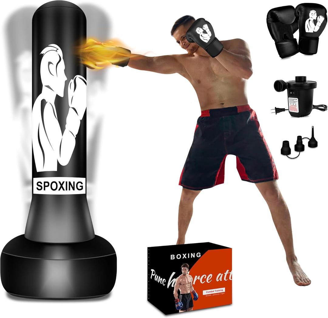 Standing Punching Bag for Adults, 70" Punching Bag Stand, Boxing Heavy Bag with Stand, Freestanding for Adults Men MMA Thai Fitness Karate Muay Beginners