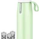 PHILIPS Water Bottle with Filter, Filter Water Bottle Stainless Steel with GoZero Everyday BPA-Free Tap Water Filter, Water Filter Bottle Keep Drink Cold 24 Hours, 3 Filters for 120 Gal / 6 Months