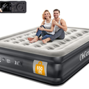 OhGeni Queen Air Mattress with Built in Pump, Inflatable Blow Up Mattress 18 Raised Comfort,Upgraded Surface Portable Mattress, Air Bed for Camping, Home and Guest, Colchone Inflable, 650 lbs Max