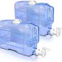 2 Pack Fridge Water Dispensers Bottle with Leak-proof Spigot and Convenient Handle Reusable Plastic Juice Beverage Dispenser Water Jug for Party Refrigerator Drink Iced Tea Juice Storage