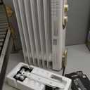 Sweetcrispy Oil Filled Radiator Heater for Indoor Use, 1500W with Adjustable Thermostat, 22.8 * 11.8 * 4.9in, New White