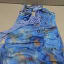 MakeMeChic Women's Halter Dresses Ruffle Deep V Neck Backless Bodycon Sexy Mini Dress (Medium, Blue)