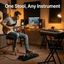 Hydraulic Drum Throne, Saddle Drum Stool with 450lbs Weight Capacity, Professional Motorcycle-Style Padded Drum Chair, Height Adjustable for Adult Drummers, Percussionists, and Studio Use, 17.32 * 14.96 * 24.6