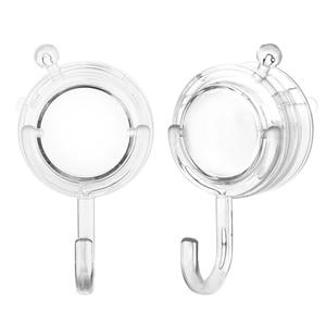 VIS'V Wreath Hanger, Large Twist Lock Suction Cup Wreath Hooks, Heavy Duty, 22 LB Capacity, Removable and Reusable, Round, Clear, 4 Pcs