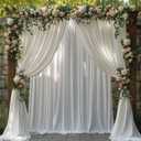 10x10FT White Backdrop Curtains for Wedding Parties, Wrinkle Free Photo Backdrop Curtains for Wedding Birthday Party Baby Shower, Fabric Drape with Rod Pockets 5ft x 10ft, 2 Panels