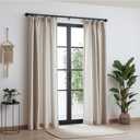 Zeerobee Curtain Rods for Windows 48 to 84, 1 Inch Industrial Wrap Around Black Curtain Rod, Indoor/Outdoor Room Divider Adjustable Drapery Pole, 48"-86"