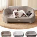 Orthopedic Dog Bed, Medium, 5.9" One-Piece Memory Foam, 3 Covers | Removable washable covers for summer & winter, Extra thick one-piece memory foam, Never sag pet sofa couch, Includes dog toy