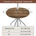 Khaki Wooden Texture Round Outdoor Tablecloths with Umbrella Hole Circle Fitted Tables Cloth with Zippered Tablecloth 45"-56" Waterproof Umbrella Table Cloths Round Elastic Table Cover for Patio