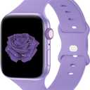 Bandiction Compatible with Apple Watch Series 3 38mm Series 5 40mm iWatch Bands 38mm 40mm 41mm, Soft Silicone Sport Replacement Strap Compatible for iWatch SE 3 Series 11 10 9 8 7 6 5 4 3 2 1 Ultra 3 (Lilac)