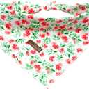 Lionheart Glory Floral Dog Bandana - Spring Summer Washable Soft Scarf, Square Adjustable for Medium Large Dogs (1 Pack) (Red Roses)